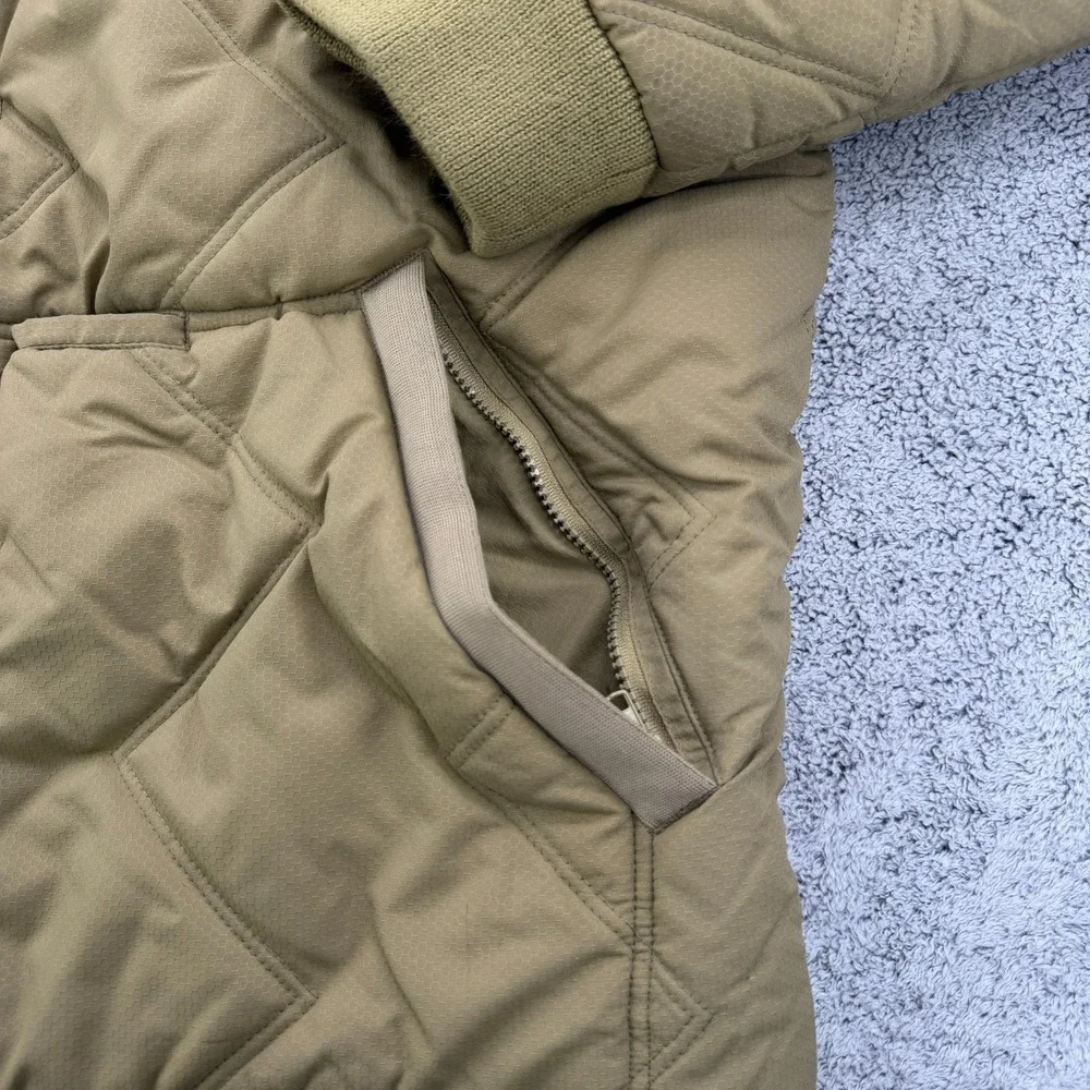ENYCE Jacket Mens 3XL Tan Quilted Puffer Coat Full Zip Streetwear Y2K Vintage